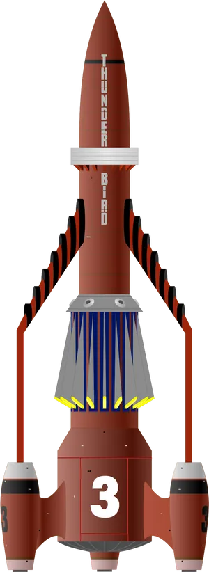 Thunderbird3 Rocket Illustration PNG image