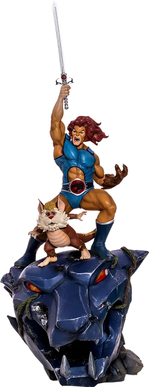 Thundercats Lion Oand Snarf Statue PNG image