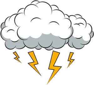 Thunderstorm Cloud Cartoon Illustration PNG