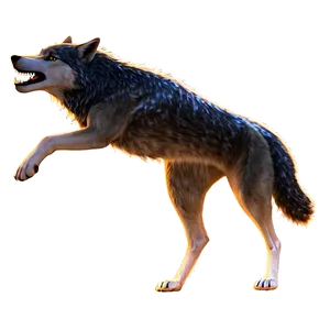 Thunderstorm Wolf Scene PNG Ces