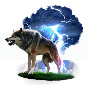 Thunderstorm Wolf Scene Png Tiu PNG image