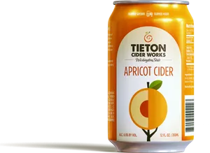 Tieton Apricot Cider Can PNG image