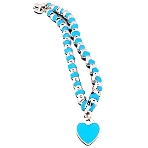 Tiffany Blue Heart Tag Bead Bracelet Png Cop PNG image