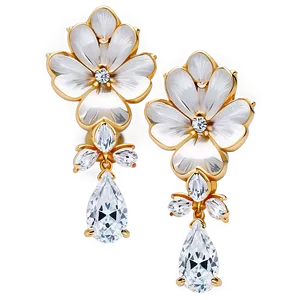 Tiffany Paper Flowers Diamond Drop Earrings Png Vdr65 PNG image