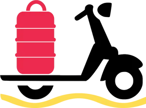 Tiffin Delivery Scooter Graphic PNG image