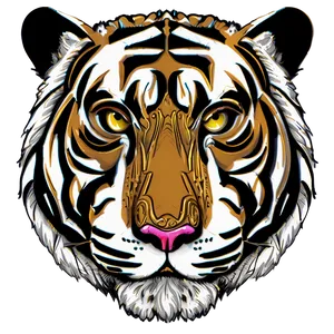 Tiger Face In Tribal Style Png Qbn67 PNG image