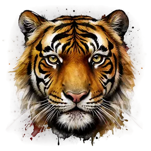 Tiger Face Watercolor Effect PNG 78