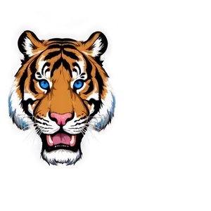 Tiger Face With Blue Eyes PNG Dte PNG