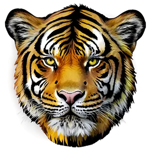 Tiger Face With Crown PNG Vwx