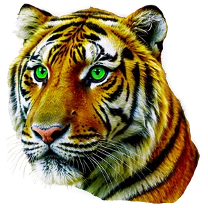 Tiger Face With Green Eyes PNG Mvl PNG