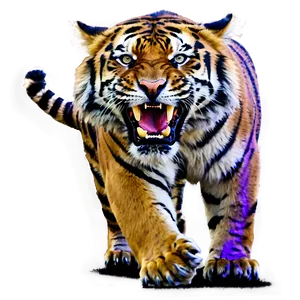 Tiger In Furious Stance PNG Hlu21 PNG