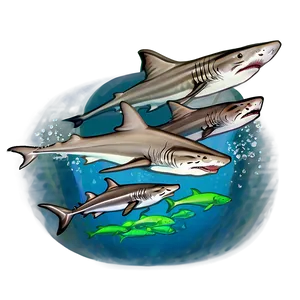 Tiger Shark Family PNG 12