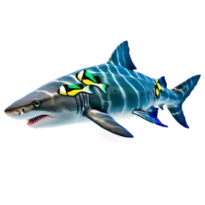 Tiger Shark With Tropical Fish PNG 06212024