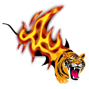 Tiger With Flaming Eyes PNG 06252024