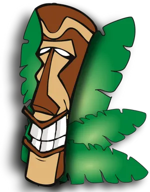 Tiki Mask Cartoon Illustration PNG image