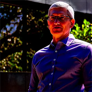 Tim Cook In Apple Park PNG Nmd75