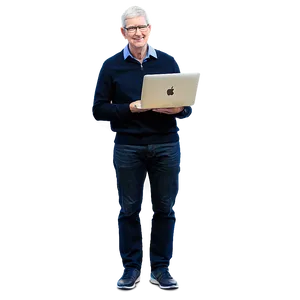 Tim Cook With Macbook PNG Phw81