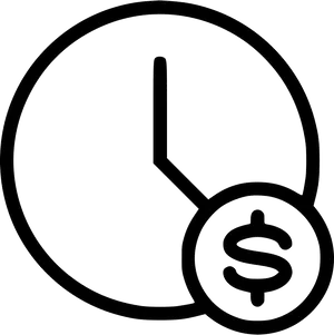 Time Is Money Clock Icon PNG image