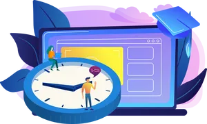 Time Management Web Development Illustration PNG image