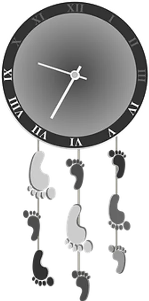 Time Marching Feet Clock PNG image