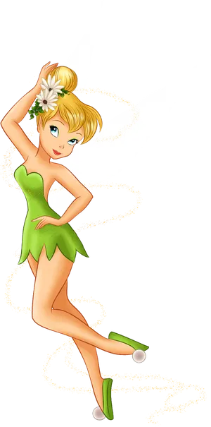Tinkerbell Posingwith Flowers PNG image