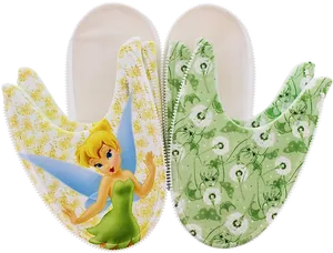 Tinkerbell Slippers Design PNG image