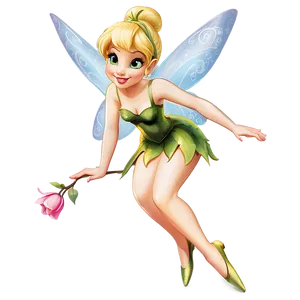 Tinkerbell With Flowers Png Edk PNG image