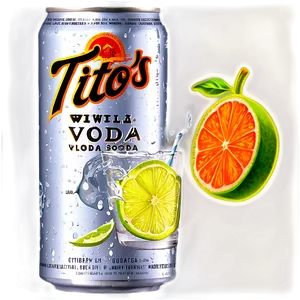 Tito's Vodka And Soda PNG Gla