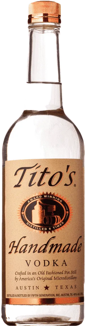 Titos Handmade Vodka Bottle PNG image