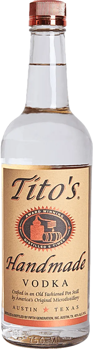 Titos Handmade Vodka Bottle PNG image