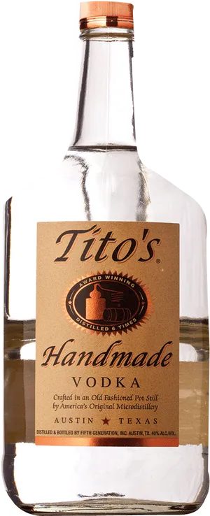 Titos Handmade Vodka Bottle PNG image