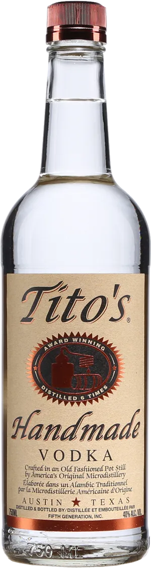 Titos Handmade Vodka Bottle PNG image