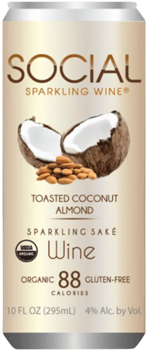 Toasted Coconut Almond Sparkling Sake Wine Can
