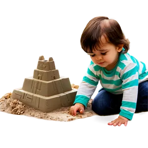 Toddler And Sandcastle PNG 06112024 PNG