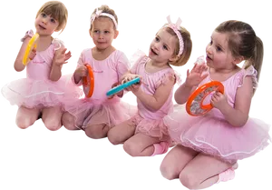 Toddler Ballet Classwith Tambourines PNG