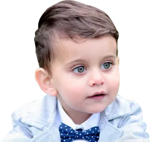 Toddler Boy Blue Eyes Bowtie PNG