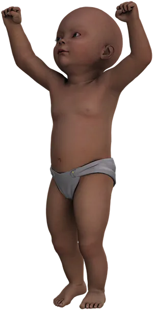 Toddler Celebration Pose PNG