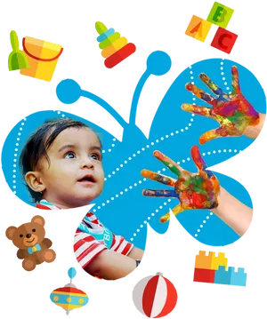 Toddler Creative Playtime Concept PNG image