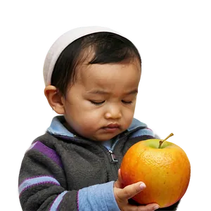 Toddler With Fruit Png Ouf PNG image