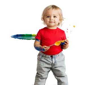 Toddler With Paints Png 06112024 PNG image