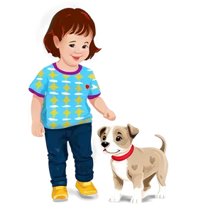 Toddler With Puppy Png 06112024 PNG image