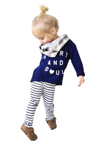 Toddlerin Striped Pantsand Blue Sweater PNG image