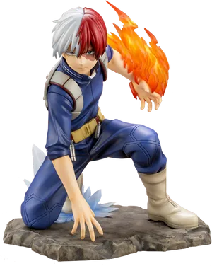 Todoroki Figure Half Cold Half Hot PNG