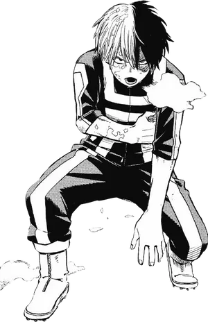 Todoroki Shoto Exhausted Moment PNG image