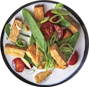 Tofu Salad Fresh Vegetables PNG image