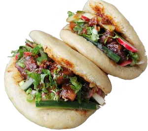 Tofu Stuffed Bao Sandwiches PNG image