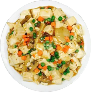 Tofu Vegetable Stir Fry Dish PNG image