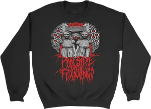 Tokyo Themed Horror Sweatshirt PNG image
