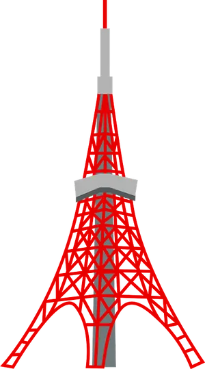 Tokyo Tower Iconic Structure PNG image