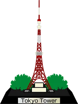 Tokyo Tower Illustration PNG image